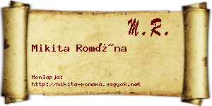 Mikita Romána névjegykártya